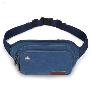 Noblag Canvas Sling Fanny Pack Chest Bag Blue